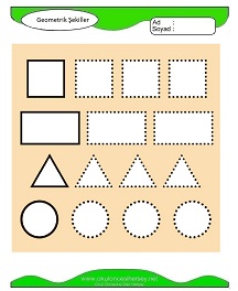 Geometrik Şekiller Çalışma Sayfaları